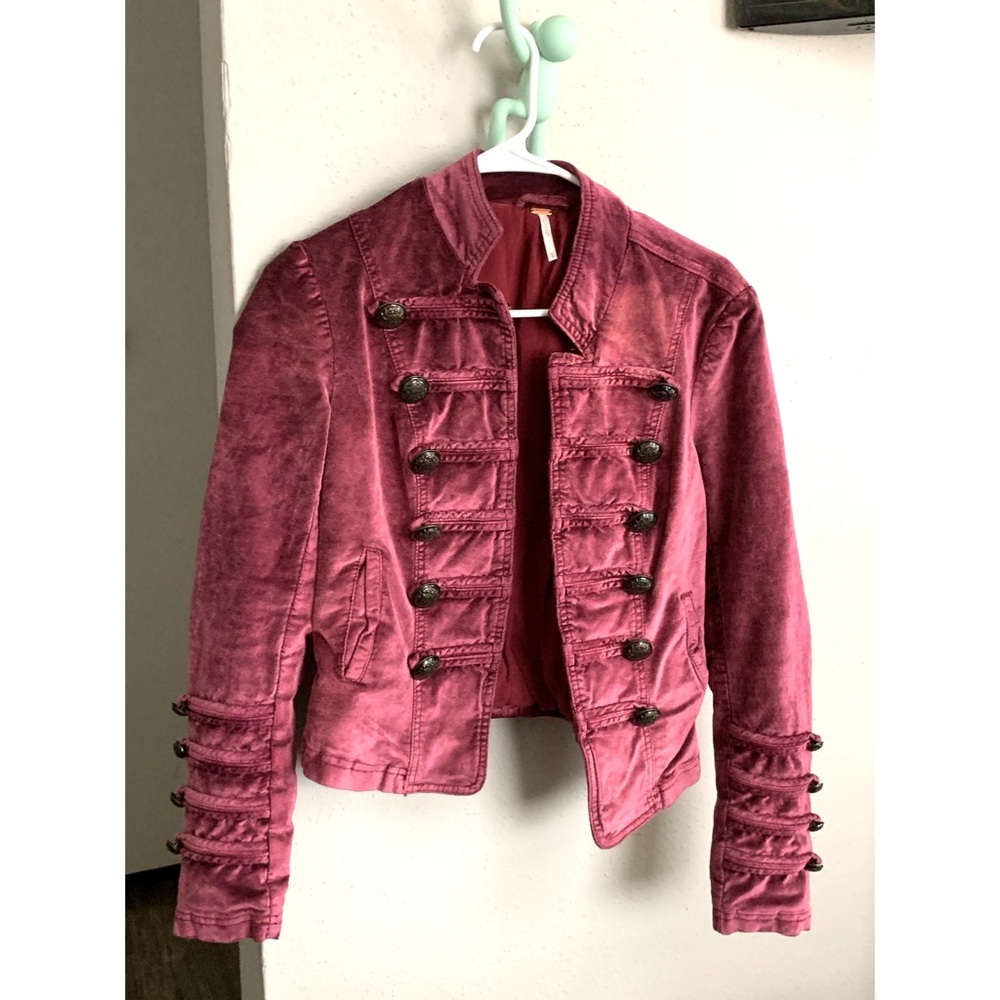 Free People velvet military jacket